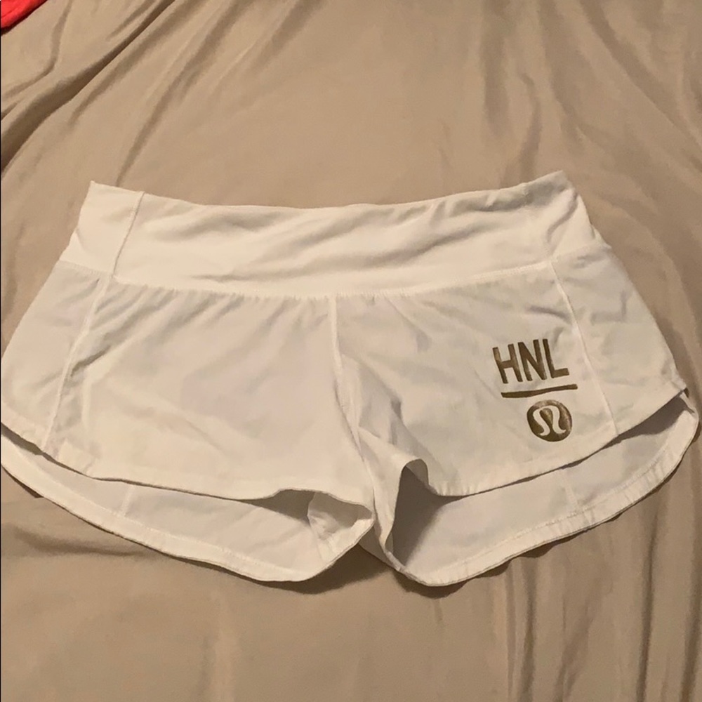 Aloha exclusives Lululemon white shorts Hawaii